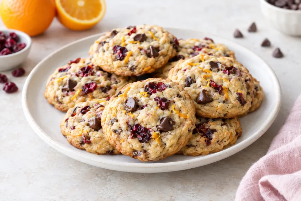 Orange Cranberry Chocolate Chip Cookies