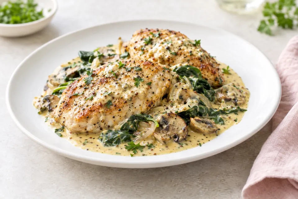 Skillet Chicken with Mustard Cream Sauce