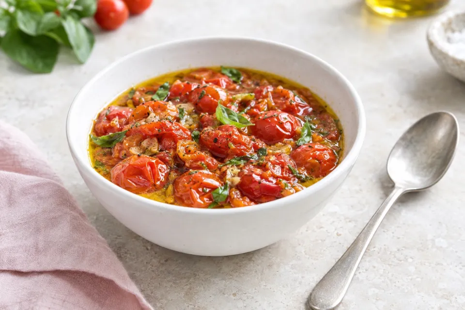 Olive Oil Poached Cherry Tomato Sauce