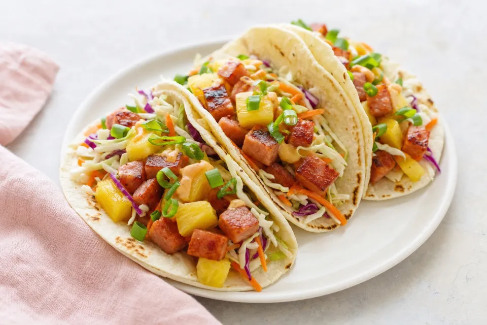 Hawaiian Spam Tacos with Pineapple