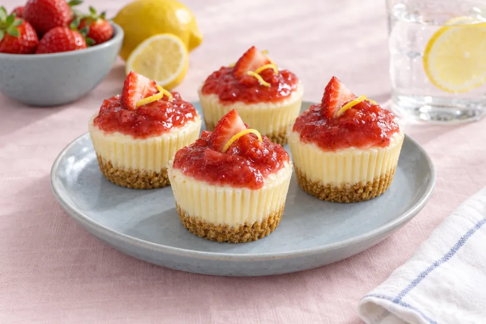 Strawberry Lemonade Cheesecake Cupcakes