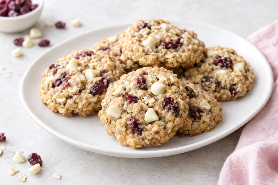 Oatmeal Cranberry White Chocolate Chip Cookies