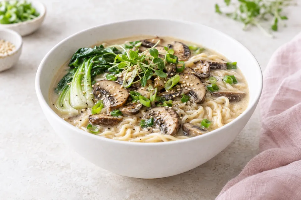 Vegan Creamy Mushroom Ramen