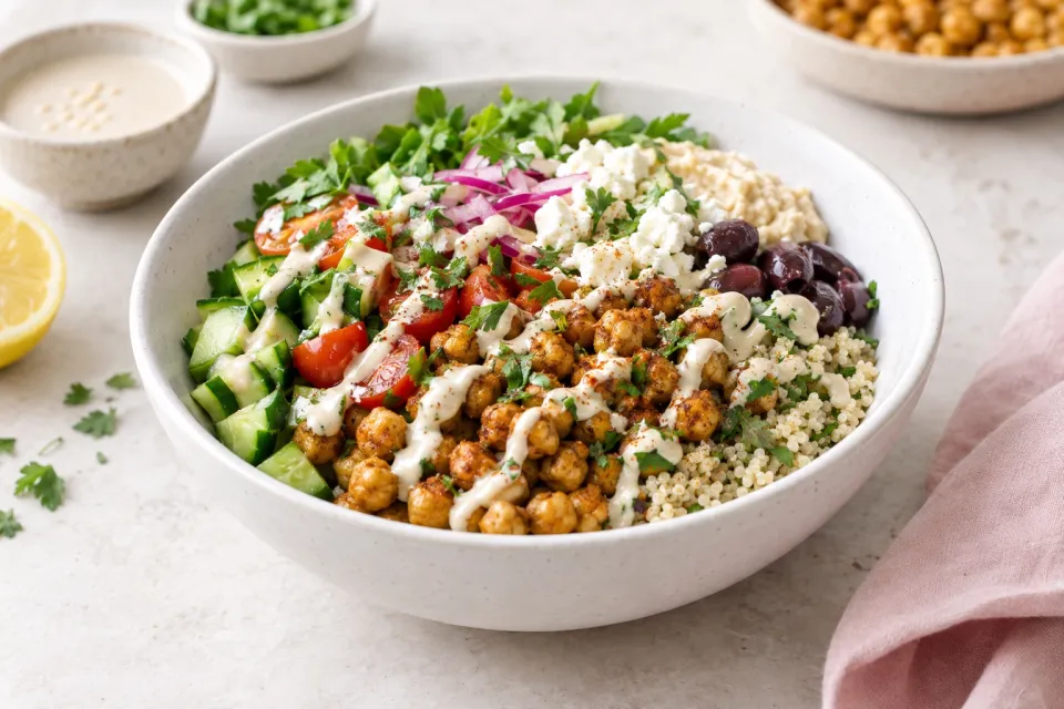 Mediterranean Chickpea Bowls with Tahini Sauce