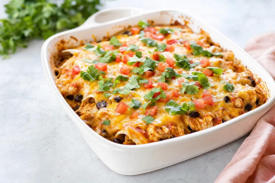 Easy Chicken Skillet Enchiladas