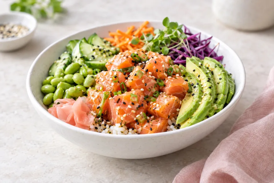 Salmon Avocado Poke Bowl