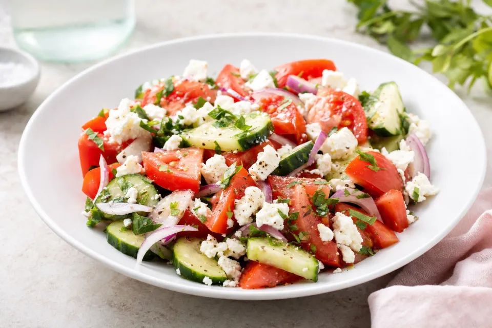 Tomato Cucumber Feta Salad