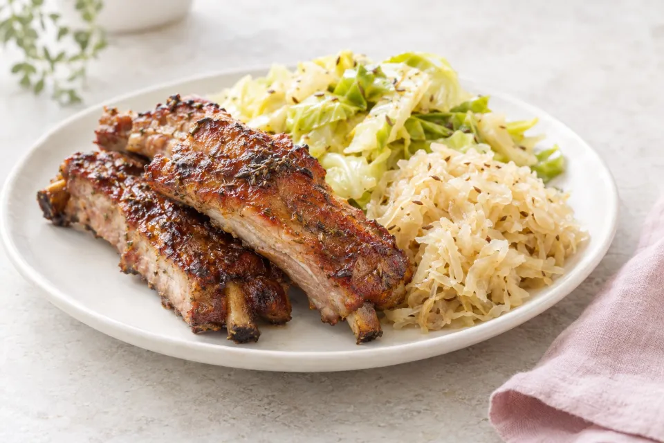 Spare Ribs, Cabbage, and Sauerkraut