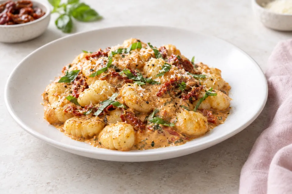 Cauliflower Gnocchi with Creamy Sun-Dried Tomato Sauce