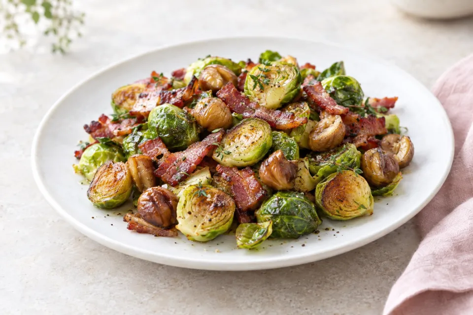 Brussels Sprouts with Bacon and Chestnuts