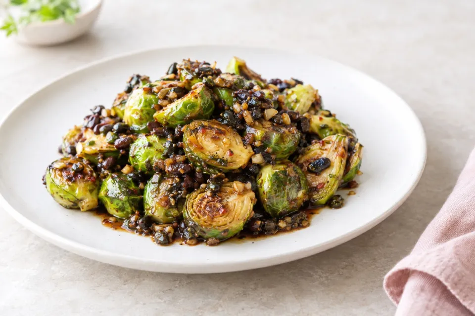 Brussels Sprouts with Black Bean Garlic Sauce