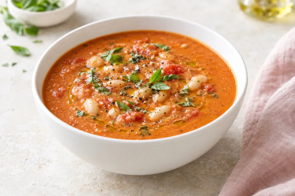 Creamy Tomato and White Bean Soup