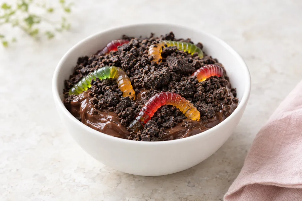 Worms in Dirt Chocolate Pudding