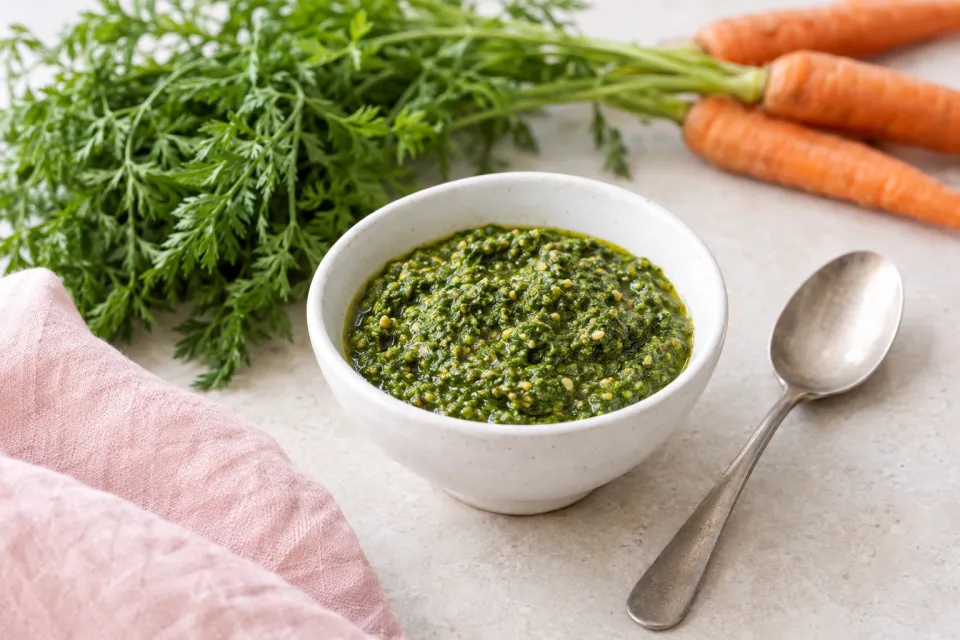Carrot Top Pesto
