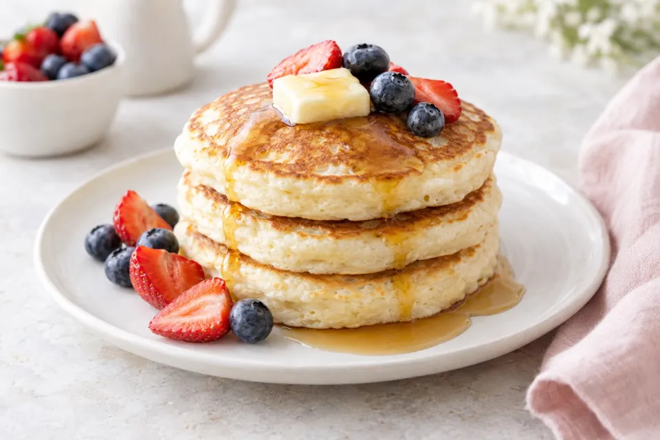 Thick and Fluffy Pancakes from Homemade Pancake Mix
