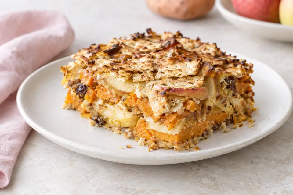 Apple and Sweet Potato Matzo Bake
