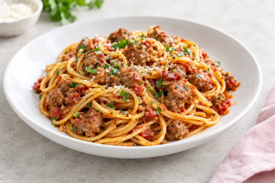 Easy Italian Sausage Spaghetti