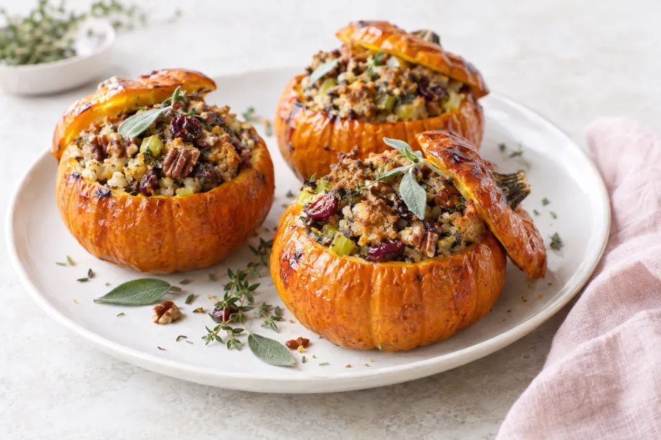 Thanksgiving Stuffed Roast Pumpkins