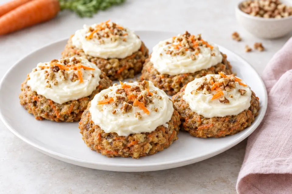 Carrot Cake Cookies with Cream Cheese Frosting