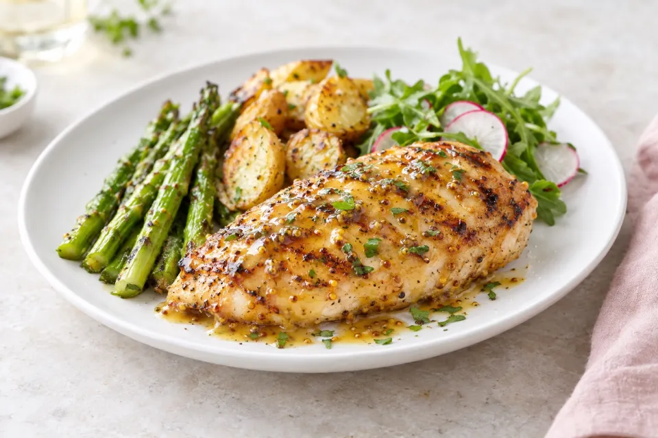 Grilled Chicken with Honey Mustard Glaze