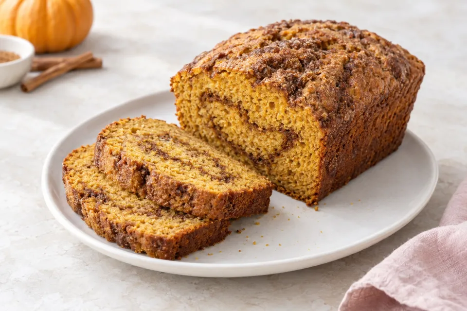 Pumpkin Cinnamon Swirl Bread