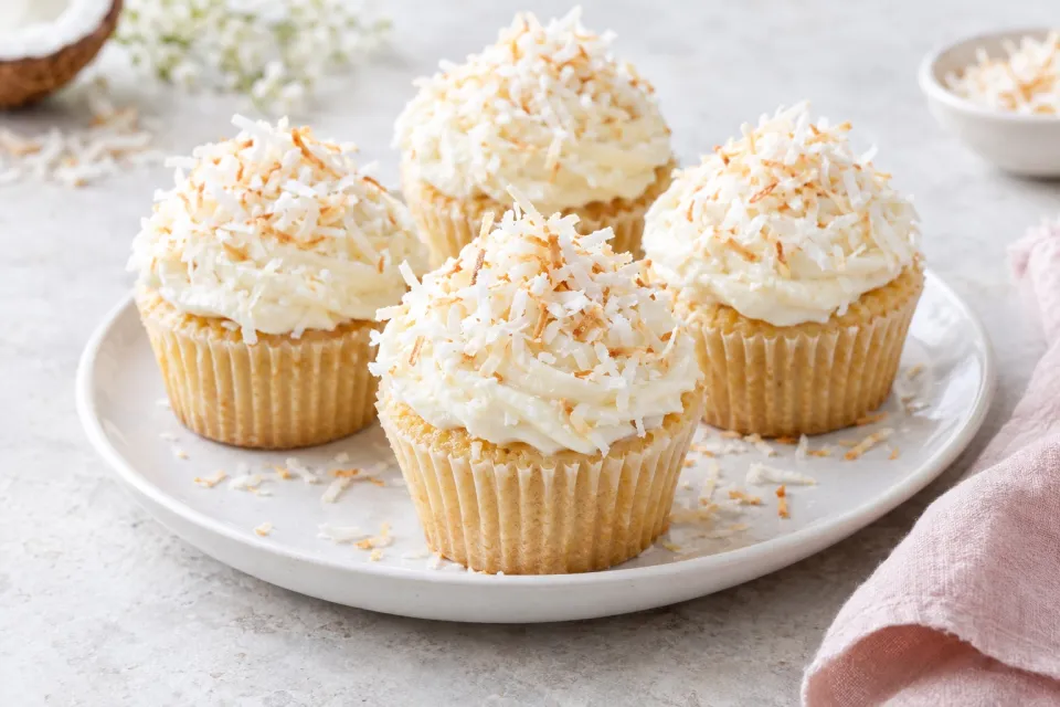 Coconut Cupcakes with Coconut Frosting