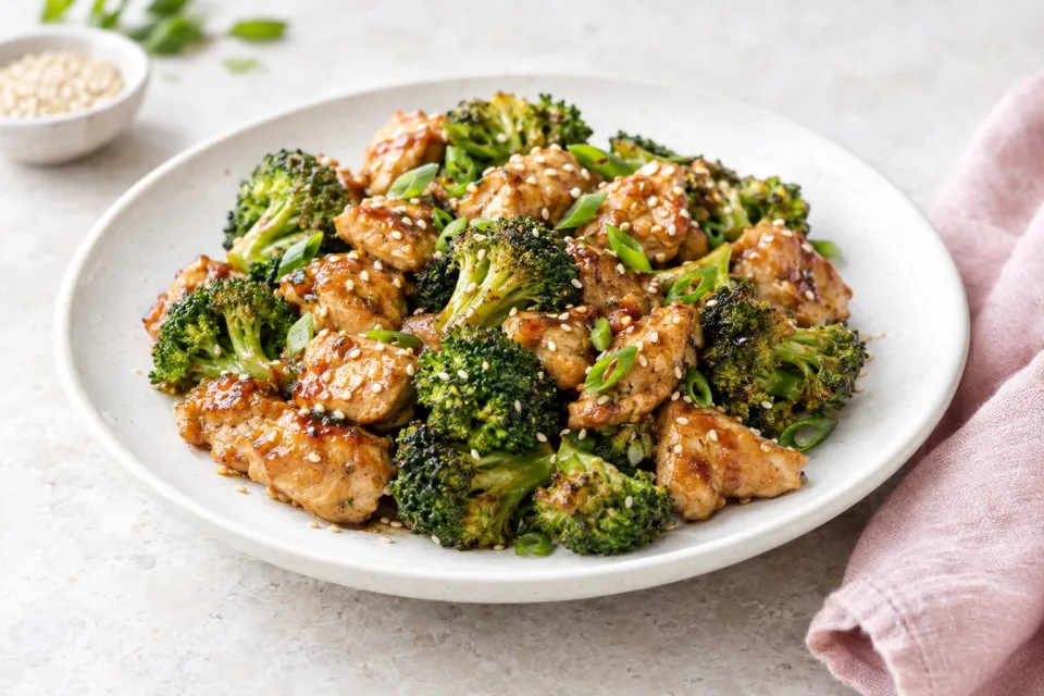 Low-Carb Sesame Chicken and Broccoli Sheet Pan Meal