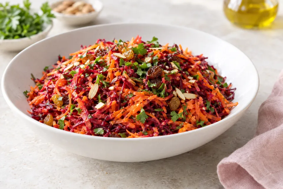 Moroccan Grated Carrot and Beet Salad