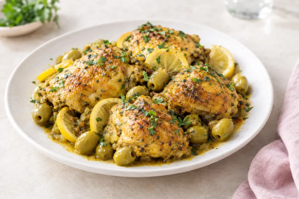 Moroccan Chicken with Lemon and Olives