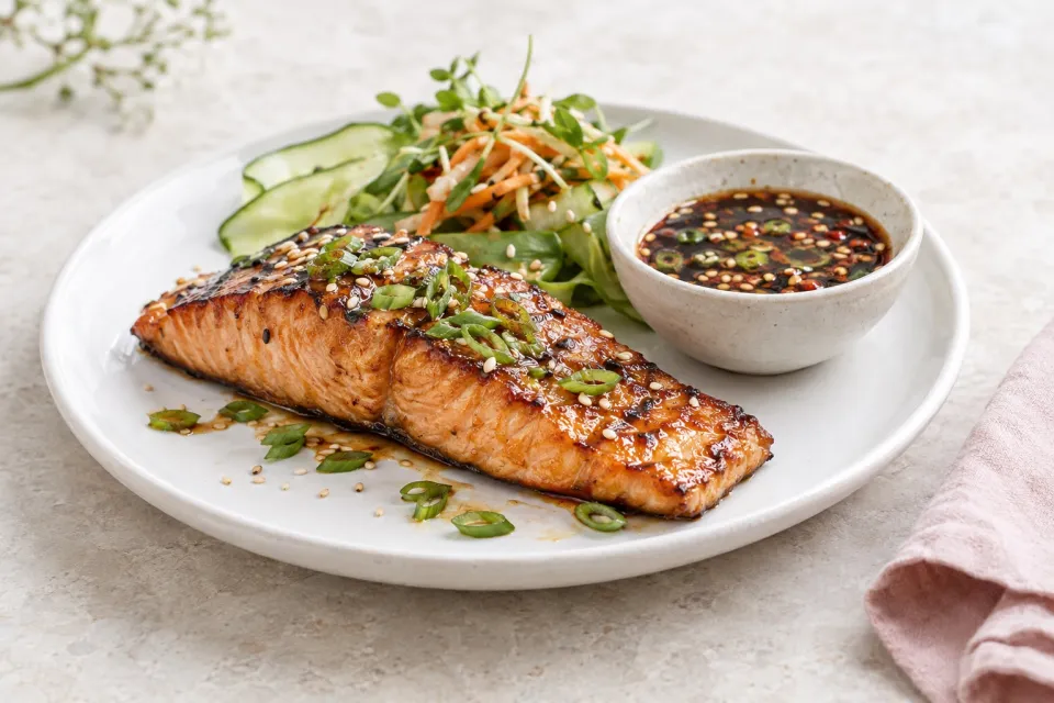 Soy-Grilled Salmon with Korean Dipping Sauce
