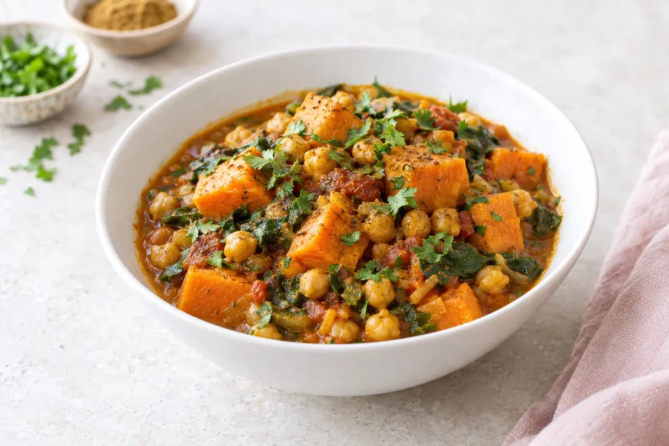 Moroccan-Spiced Sweet Potato and Chickpea Stew