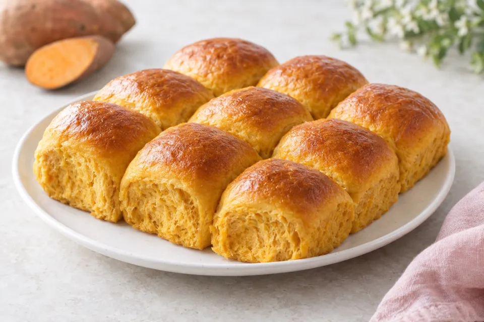 Fluffy Sweet Potato Dinner Rolls