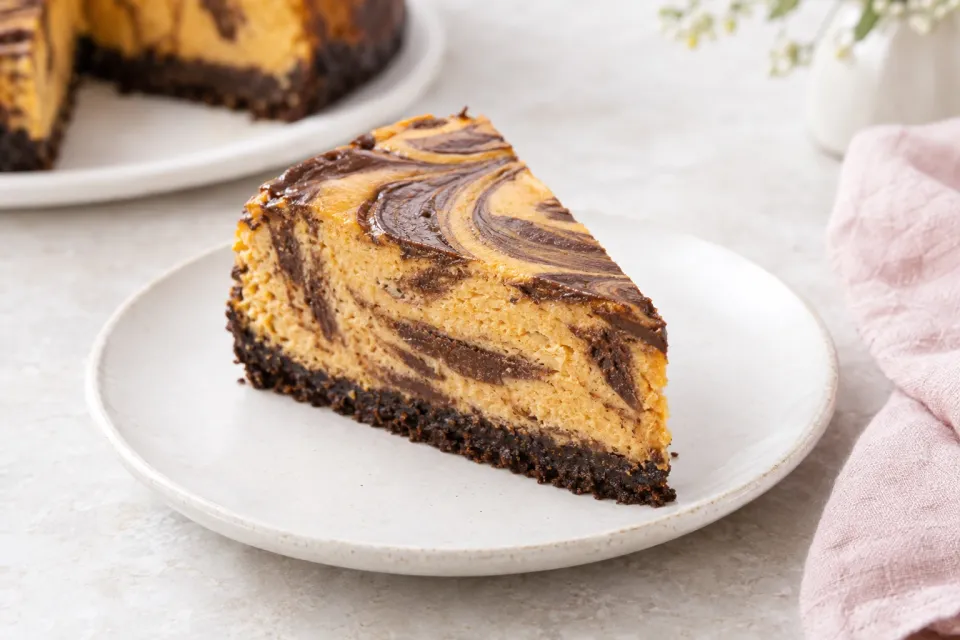 Chocolate-Swirled Pumpkin Cheesecake