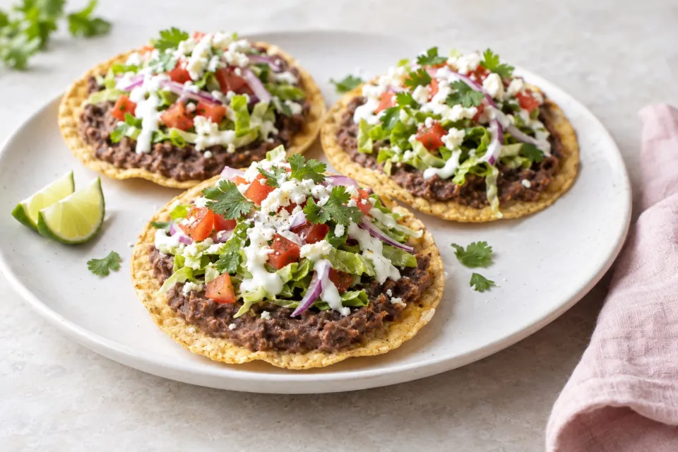 Smoky Refried Bean Tostadas