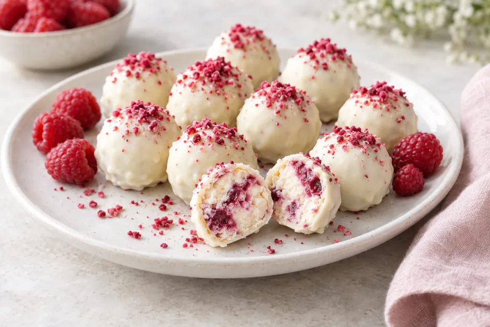 Raspberry Cheesecake Truffles