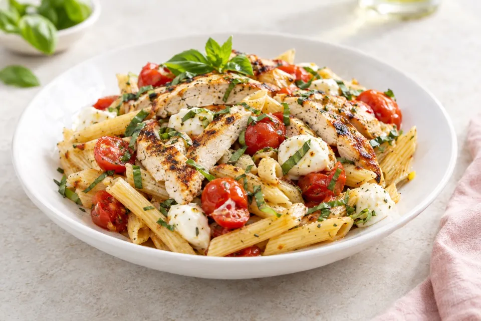Grilled Chicken Caprese Pasta