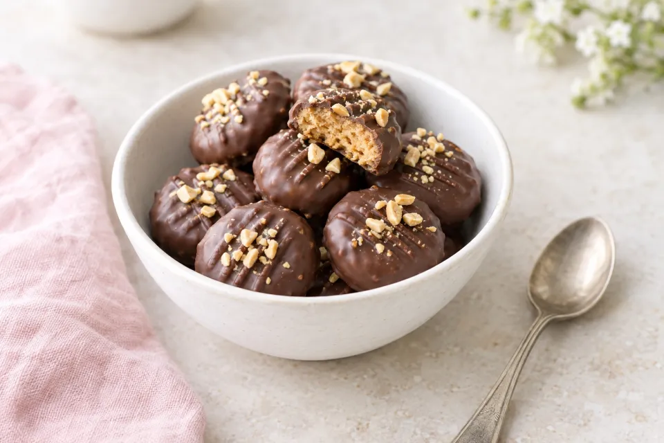 Mini Chocolate Covered Peanut Butter Cookies
