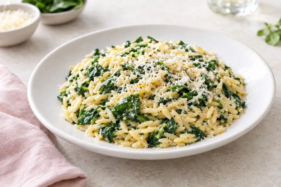 Parmesan and Spinach Orzo