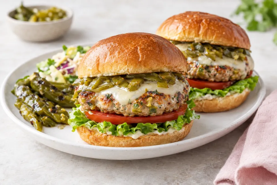 Green Chile Turkey Burgers
