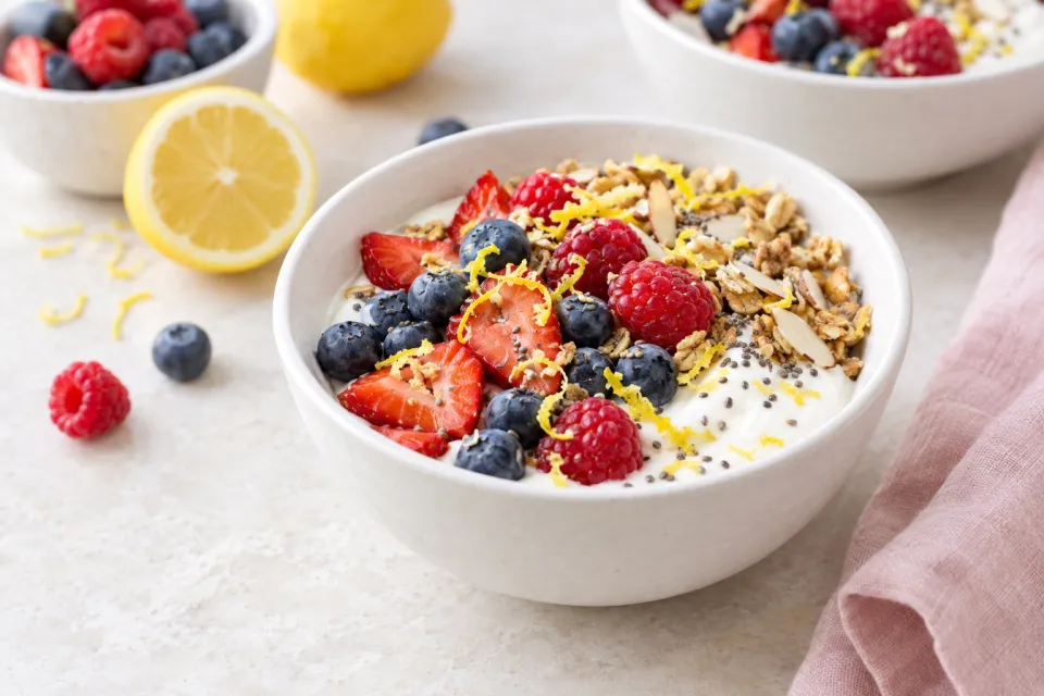 Lemon Berry Yogurt Breakfast Bowls