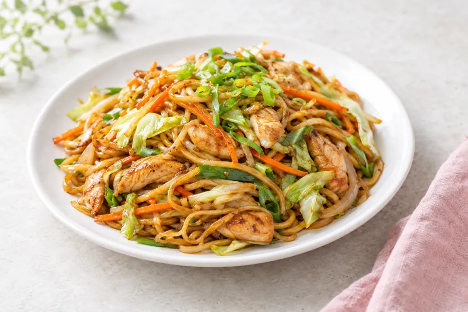 Homemade Chicken Yakisoba