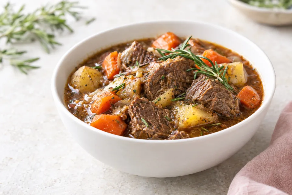Slow Cooker Rosemary Garlic Beef Stew