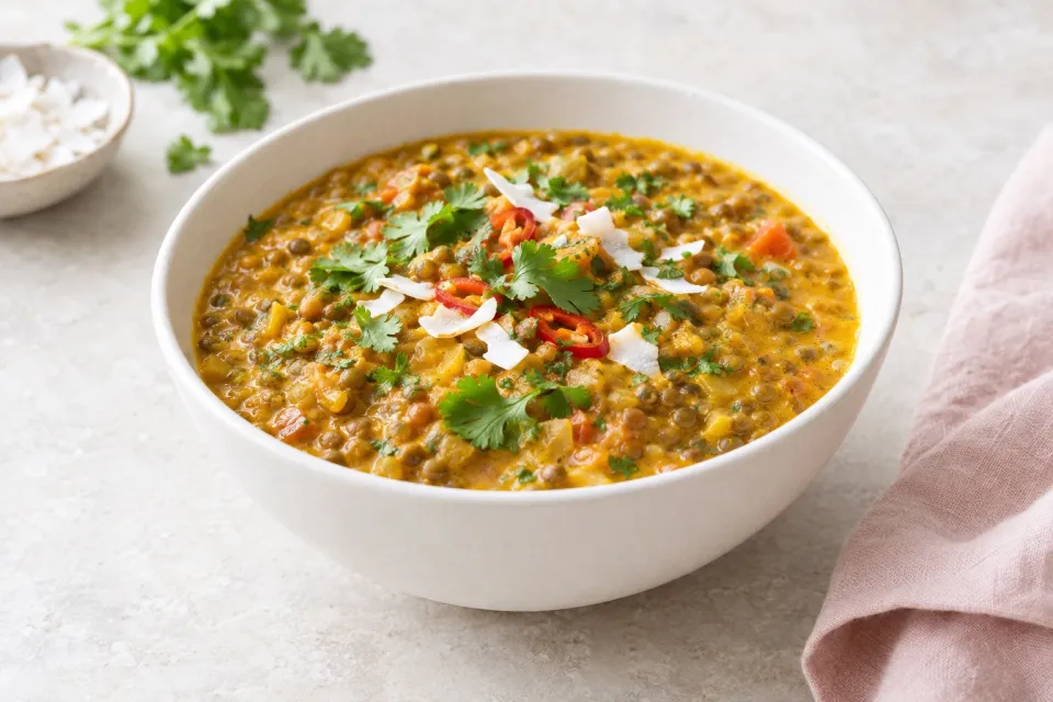 Slow Cooker Coconut Curry Lentils