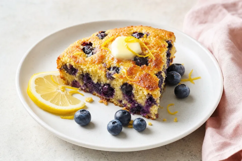 Lemon Blueberry Cornbread Skillet