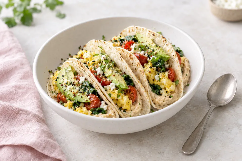 Hummus Breakfast Tacos