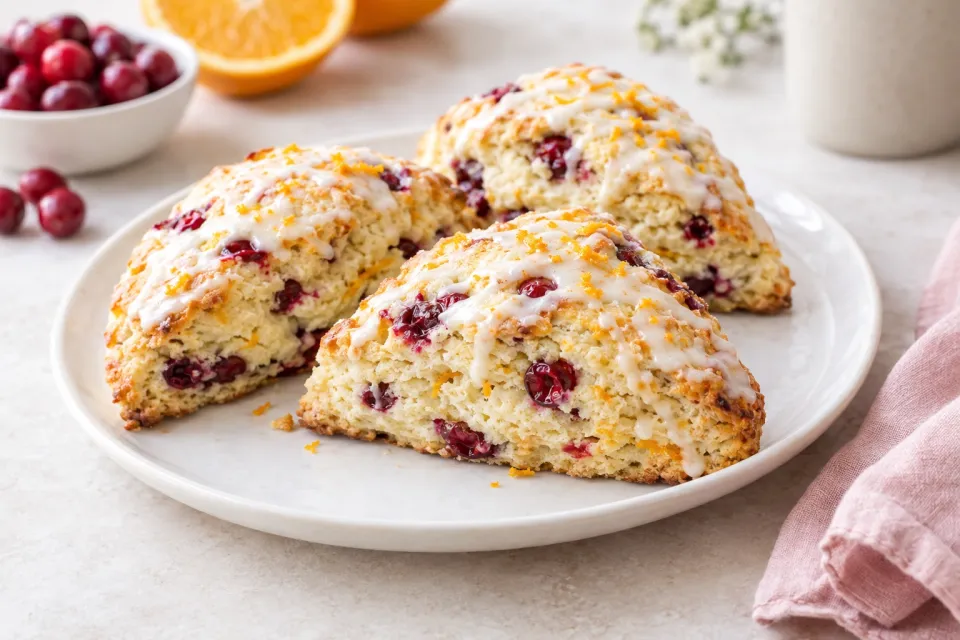 Cranberry Orange Cream Scones