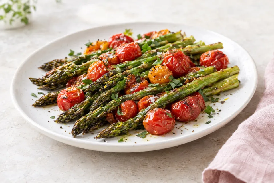 Roasted Asparagus and Tomatoes