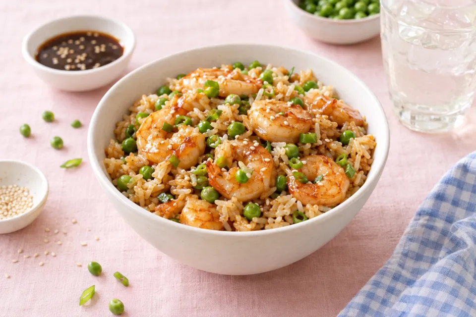 Rice Cooker Teriyaki Shrimp and Rice