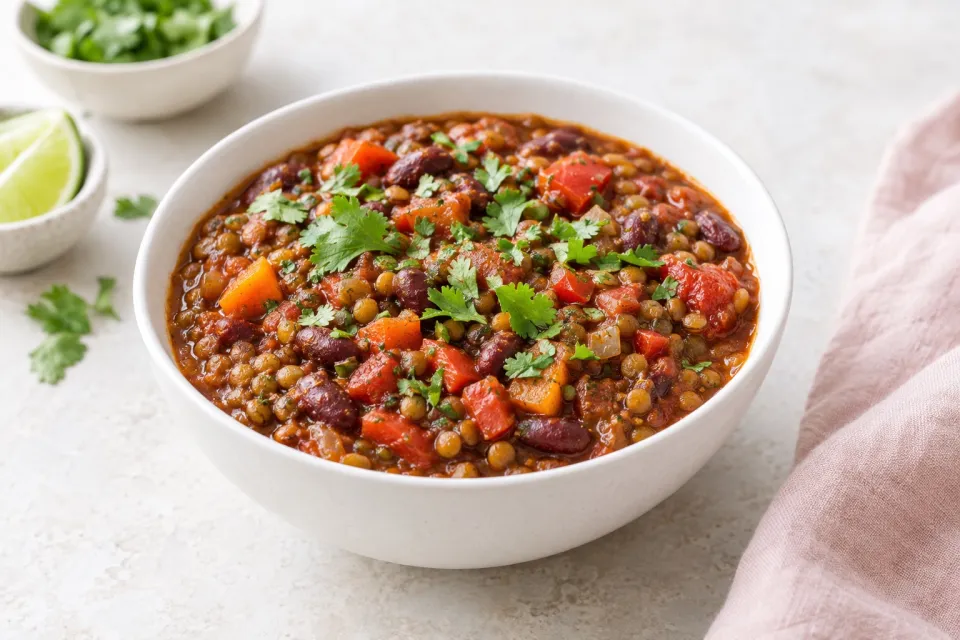 Slow Cooker Vegetarian Lentil Chili