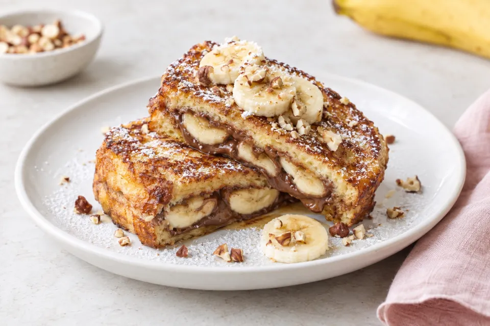 Banana and Nutella Stuffed French Toast
